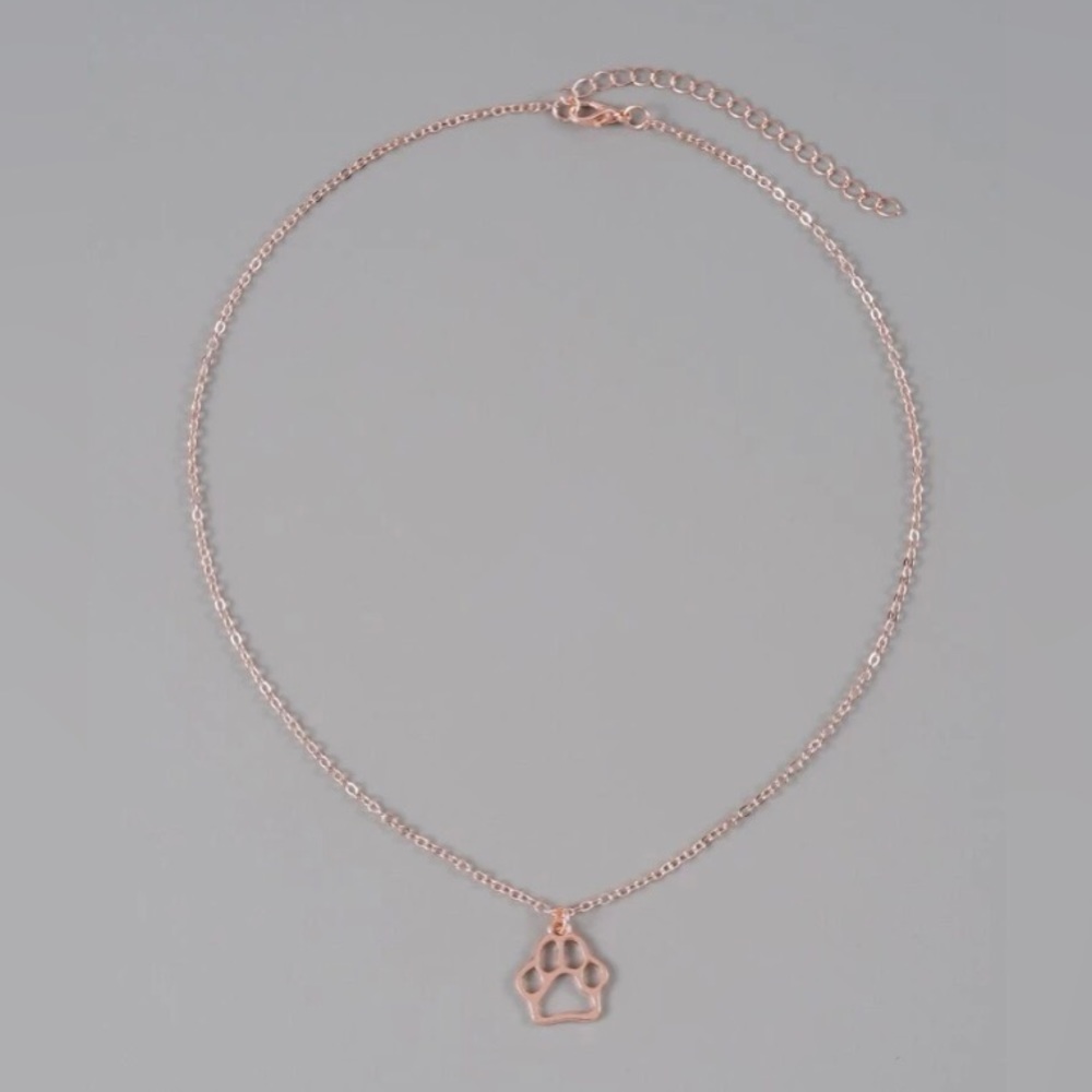 Rose Gold 🐾 Paw Print Necklace NWT - Picture 6 of 14